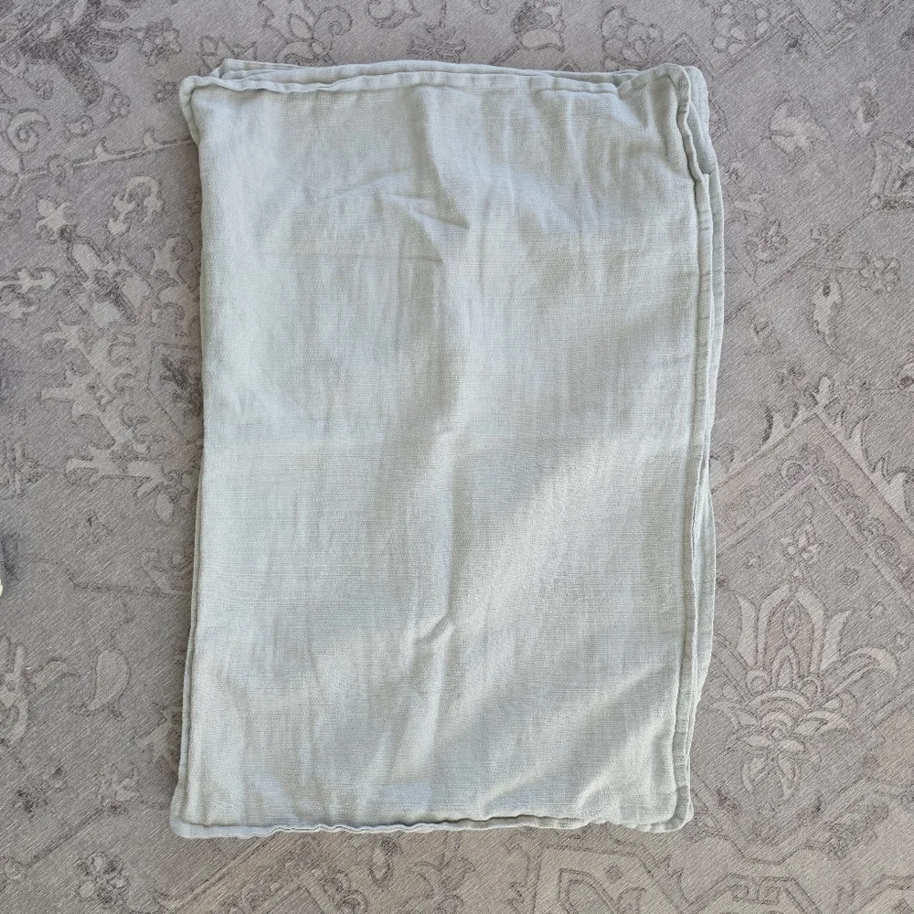 Restoration Hardware Luca Linen Cotton Weave Pillow Shams Grey Mist Standard